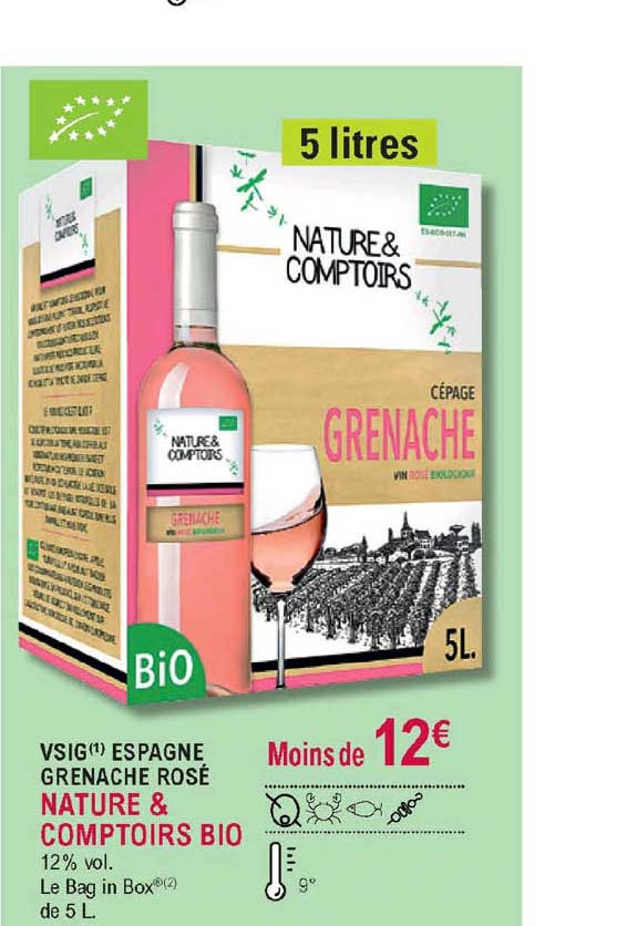 Vsig Espagne Grenache Rosé Nature & Comptoirs Bio
