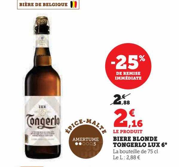 Bière Blonde Tongerlo Lux 6°