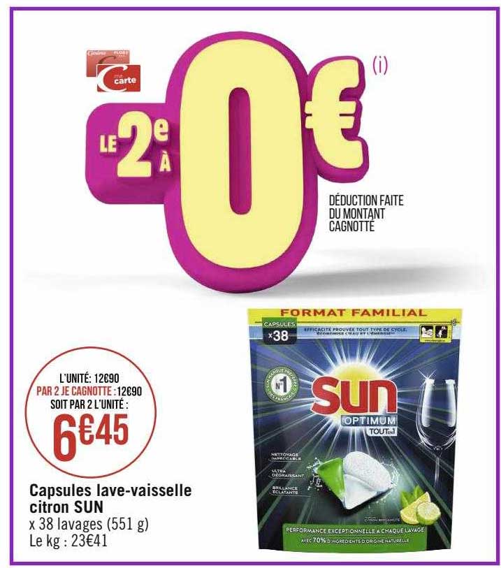 capsules lave-vaisselle citron sun