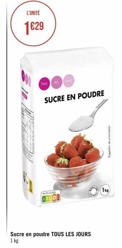 sucre en poudre tous les jours