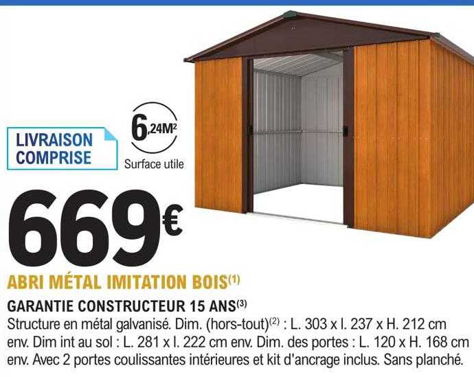 Abri Métal Imitation Bois