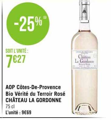 aop côtes-de-provence bio vérité du terroir rosé château la gordonne