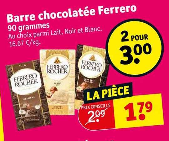 barre chocolatée ferrero
