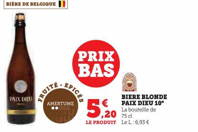 Bière Blonde Paix Dieu 10°