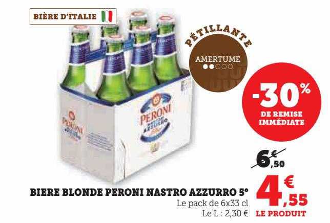 bière blonde peroni nastro azzurro 5°
