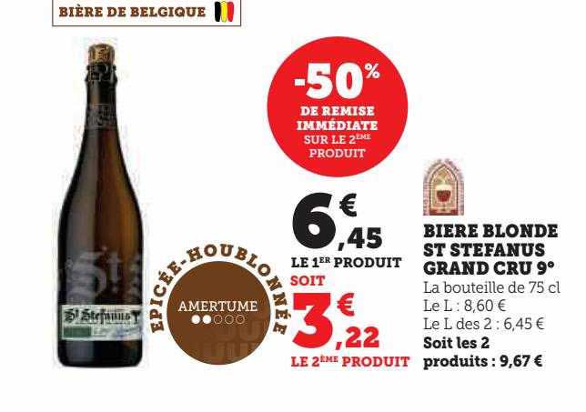 bière blonde st stefanus grand cru 9°