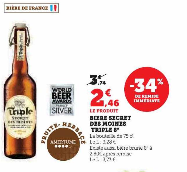 Bière Secret Des Moines Triple 8°