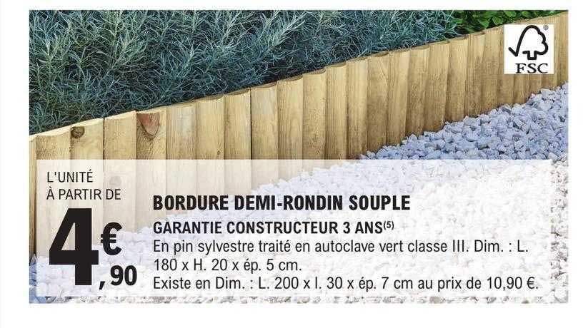 bordure demi-rondin souple