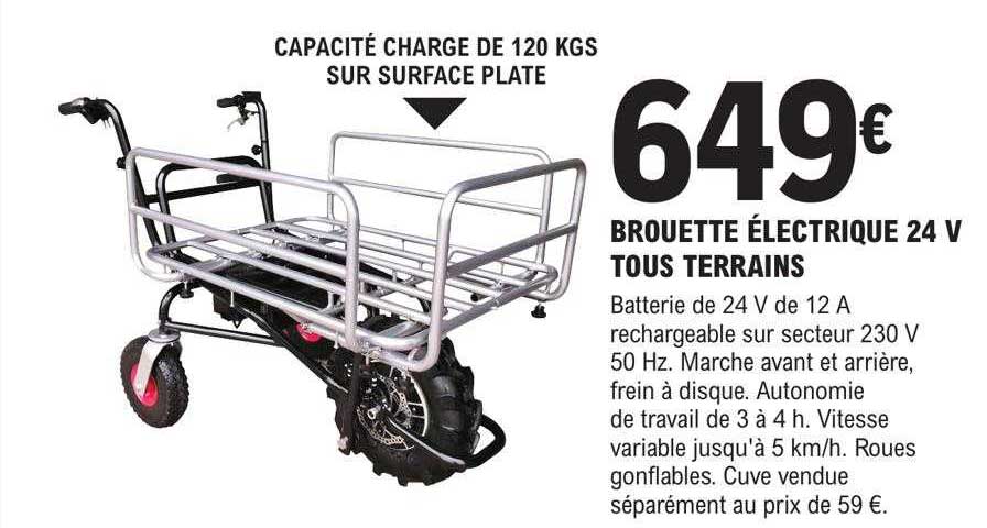 brouette électrique 24v tous terrains