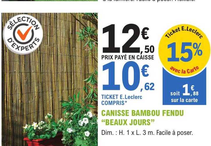 canisse bambou fendu "beaux jours"