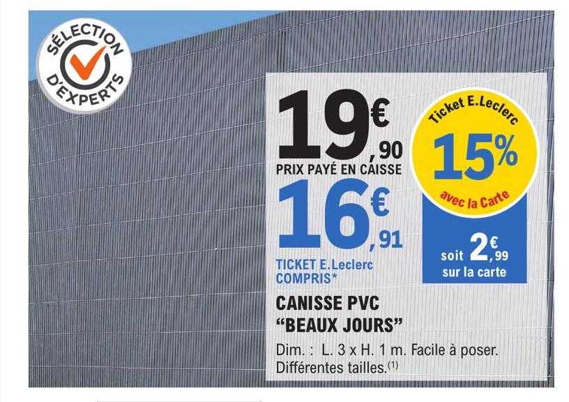 canisse pvc "beaux jours"