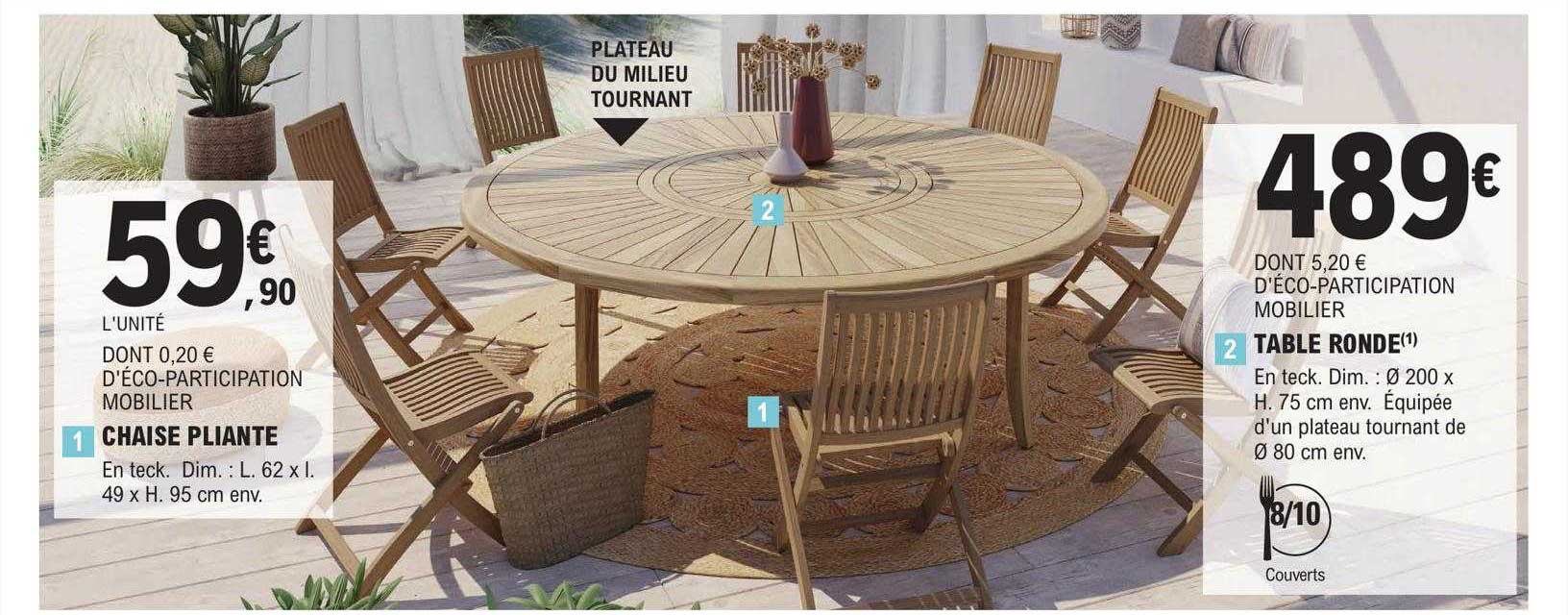 Chaise Pliante, Table Ronde