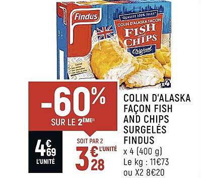 colin d'alaska façon fish and chips surgelés findus