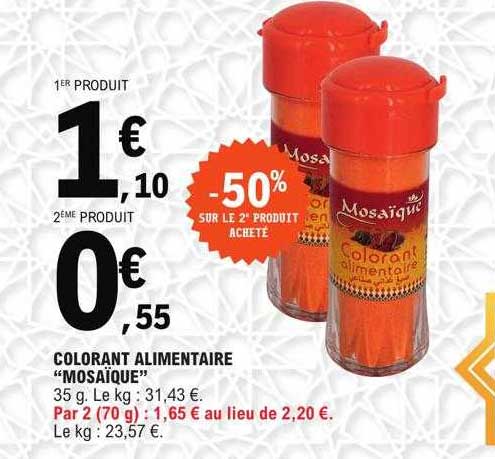 colorant alimentaire "mosaïque"