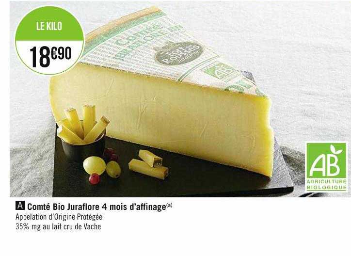 comté bio juraflore 4 mois d'affinage