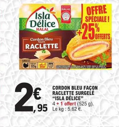 cordon bleu façon raclette surgelé "isla délice"