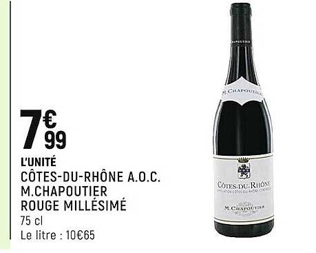 côtes-du-rhône a.o.c. m.chapoutier rouge millésimé