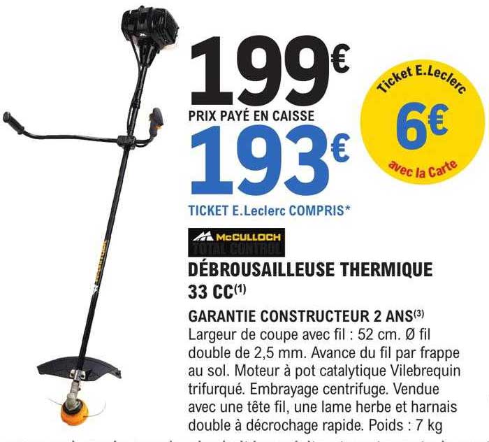 débroussailleuse thermique 33 c mc culloch