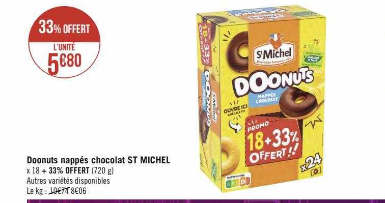 Doonuts Nappés Chocolat St Michel