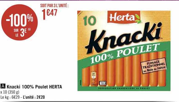 Knacki 100% Poulet Herta