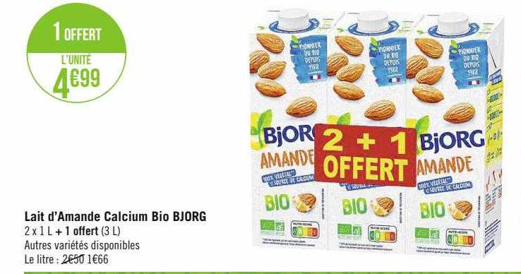 lait d'amande calcium bio bjorg