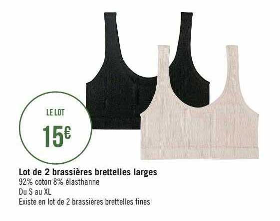 lot de 2 brassières brettelles larges