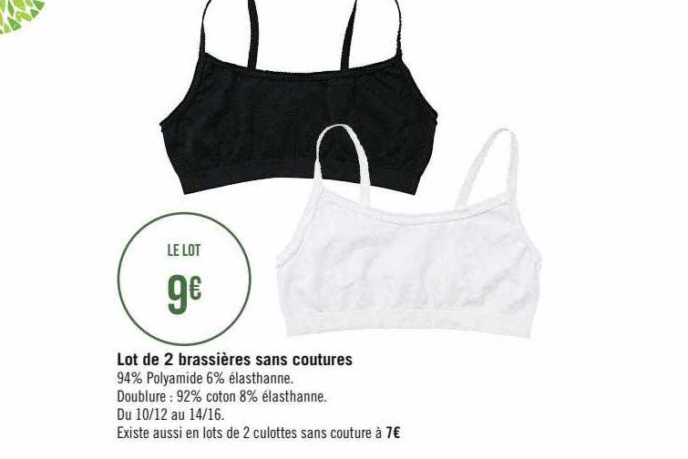 lot de 2 brassières sans coutures