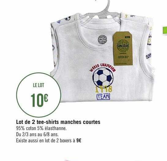 lot de 2 tee-shirts manches courtes