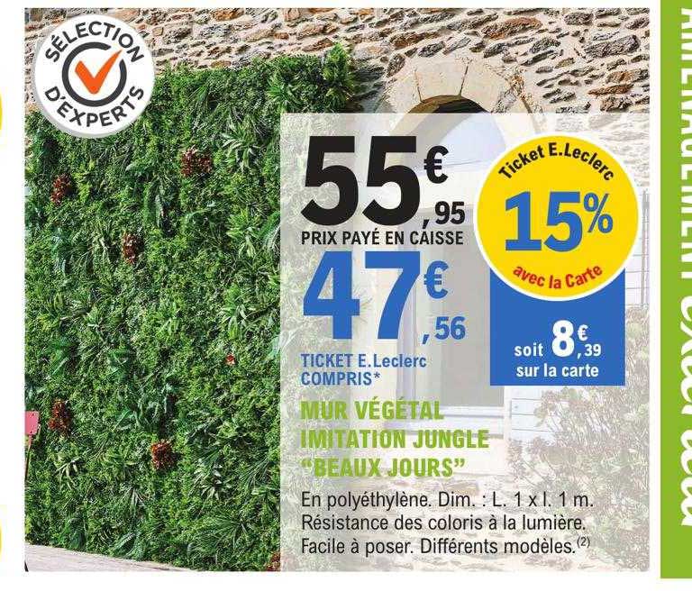 mur végétal imitation jungle "beaux jours"