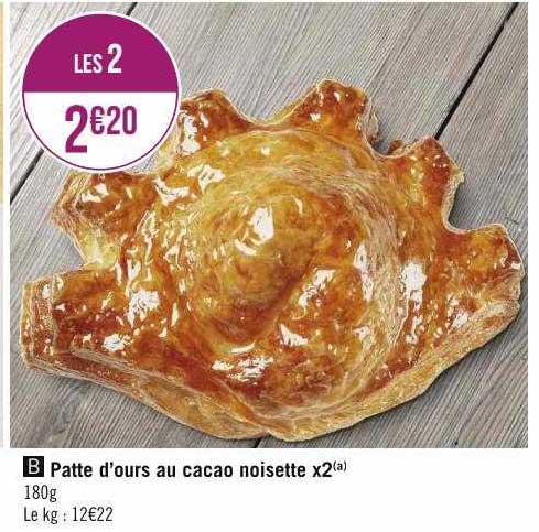 patte d'ours au cacao noisette x2