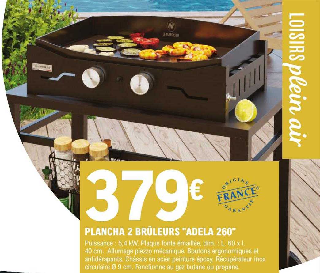 plancha 2 brûleurs "adela 260"