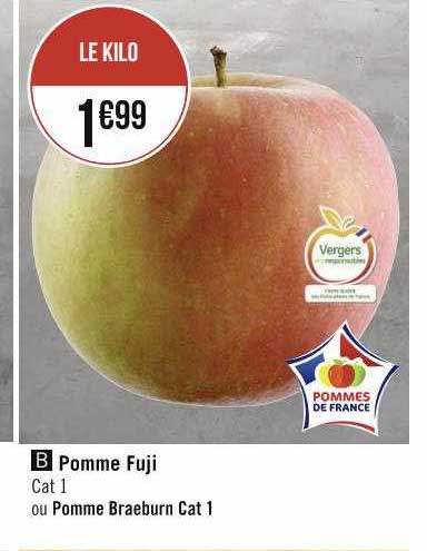 pomme fuji ou pomme braeburn cat 1