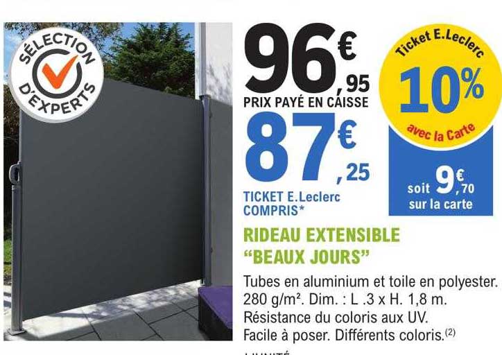 rideau extensible "beaux jours"