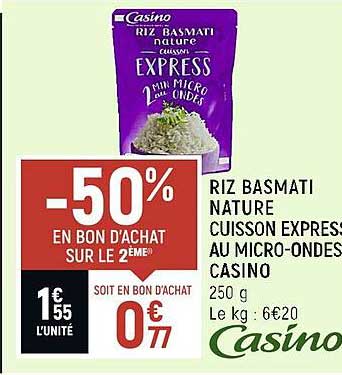 riz basmati nature cuisson express au micro-ondes casino