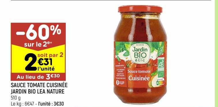 Sauce Tomate Cuisinée Jardin Bio Léa Nature