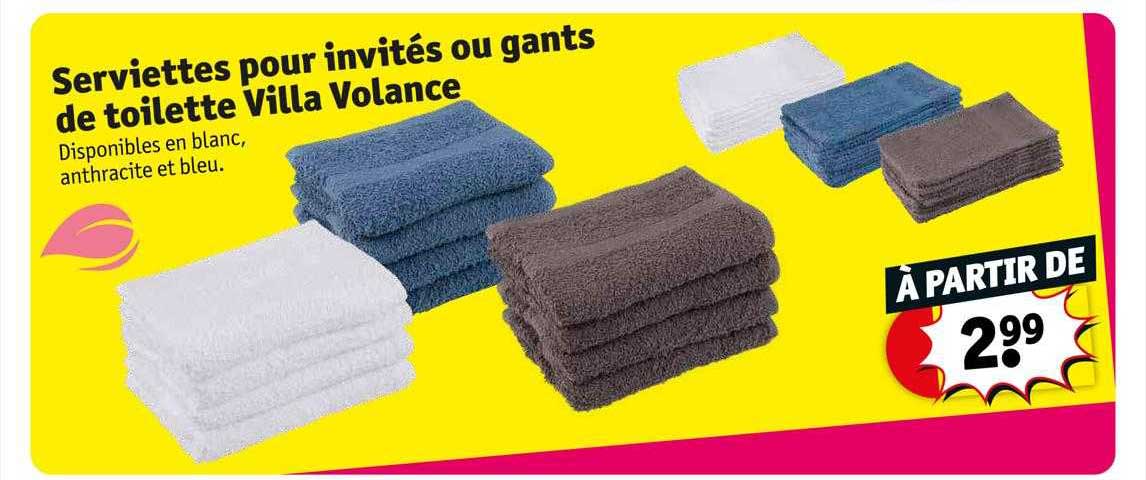 serviettes pour invités ou gants de toilette villa volance