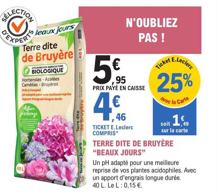 terre dite de bruyère "beaux jours"