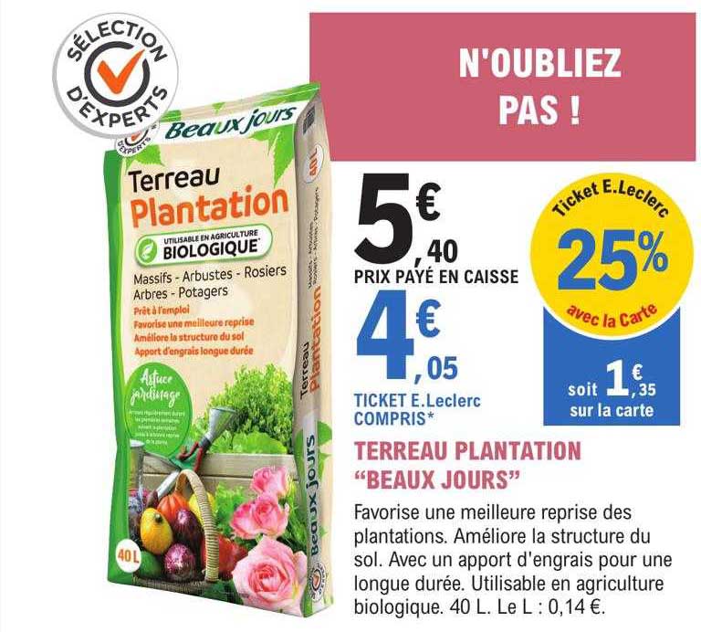 terreau plantation "beaux jours"