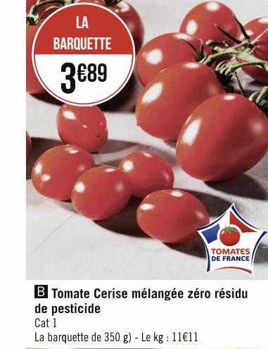 tomate cerise mélangée zéro résidu de pesticide
