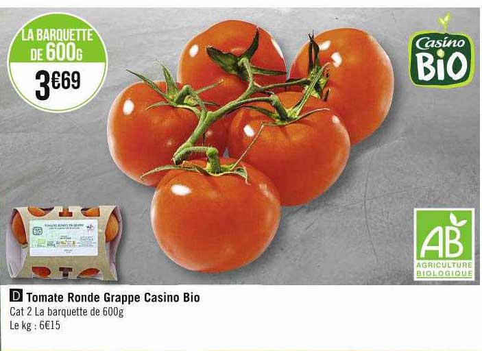 Tomate Ronde Grappe Casino Bio