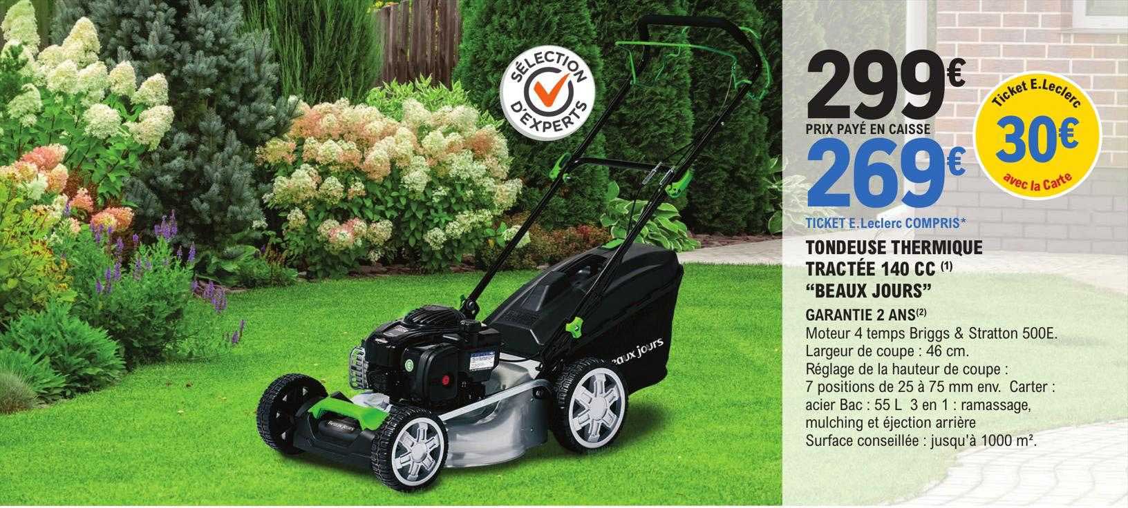 Tondeuse Thermique Tractée 140 Cc "beaux Jours"