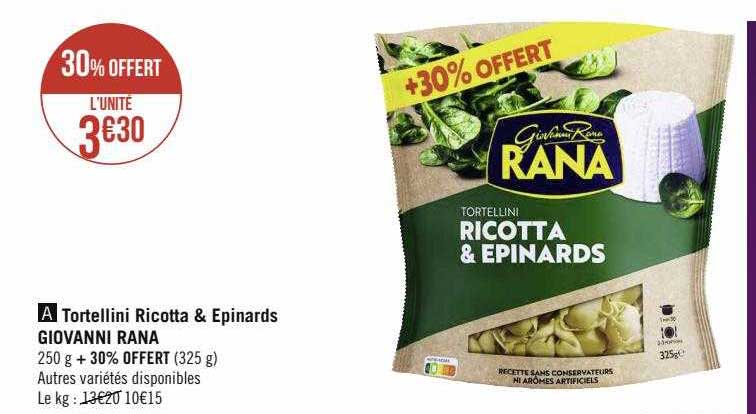 tortellini ricotta & épinards giovanni rana
