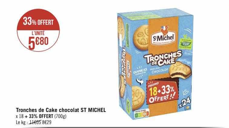 Tronches De Cake Chocolat St Michel