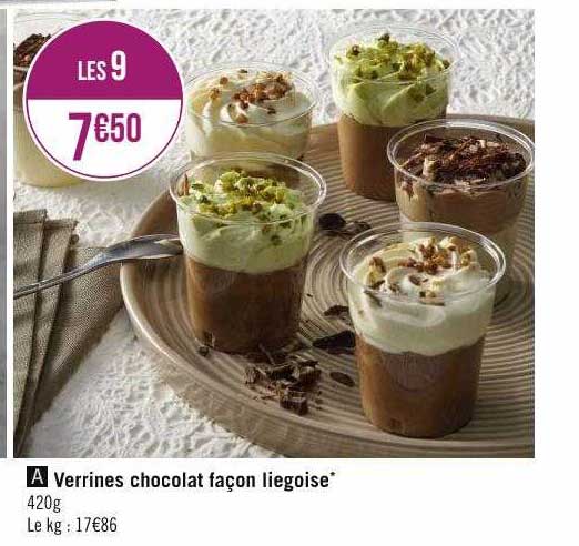 verrines chocolat façon liégoise