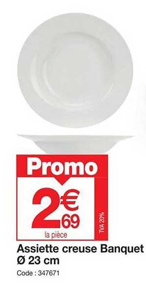 assiette creusé banquet ø 23 cm