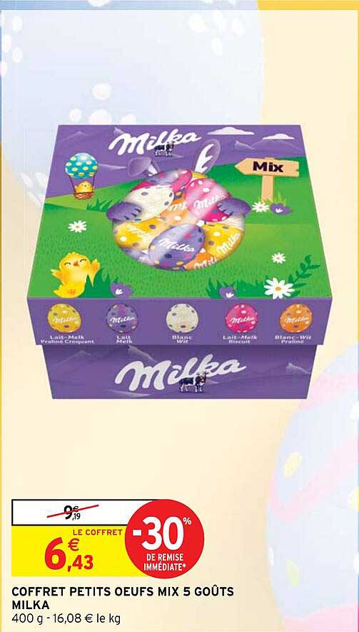 coffret petits œufs mix 5 goûts milka