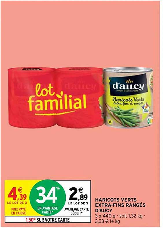 haricots verts extra-fins rangés d'aucy