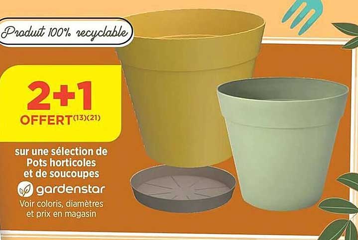 sélection de pots horticoles et de soucoupes gardenstar