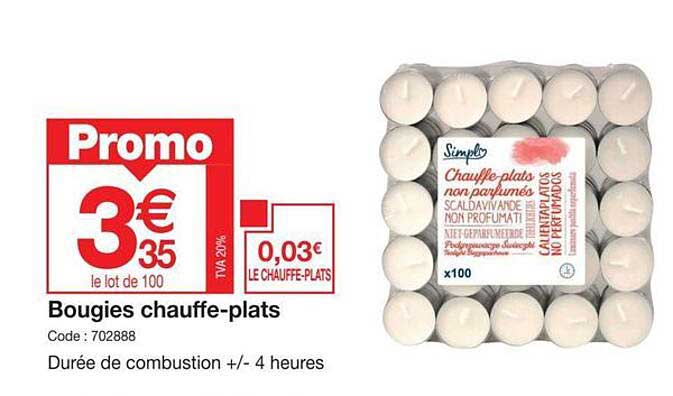 bougies chauffe-plats