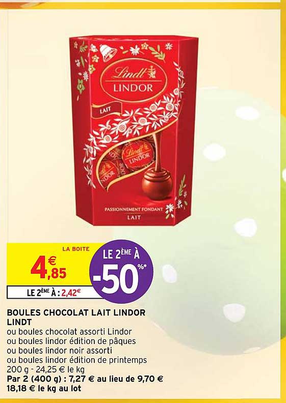 Boules Chocolat Lait Lindor Lindt